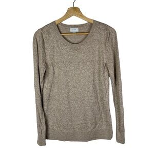 Old Navy Light Tan Brown Crewneck Knit Pullover Sweater S